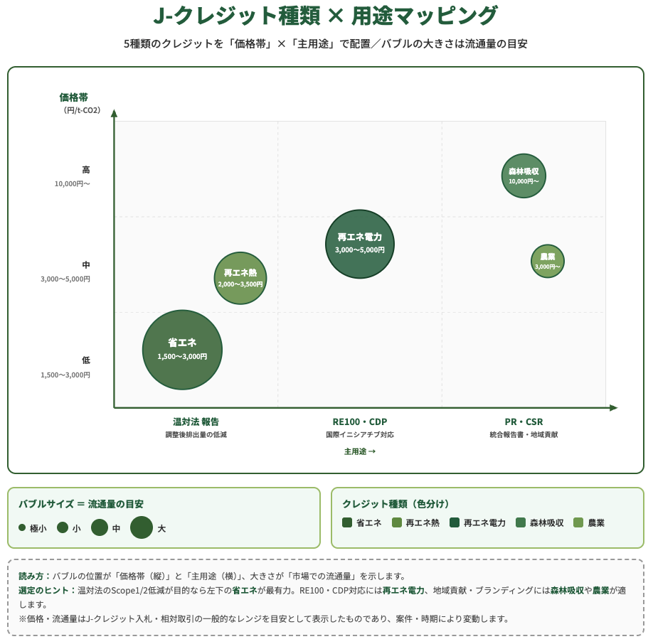 J-クレジット種類 × 用途マッピング