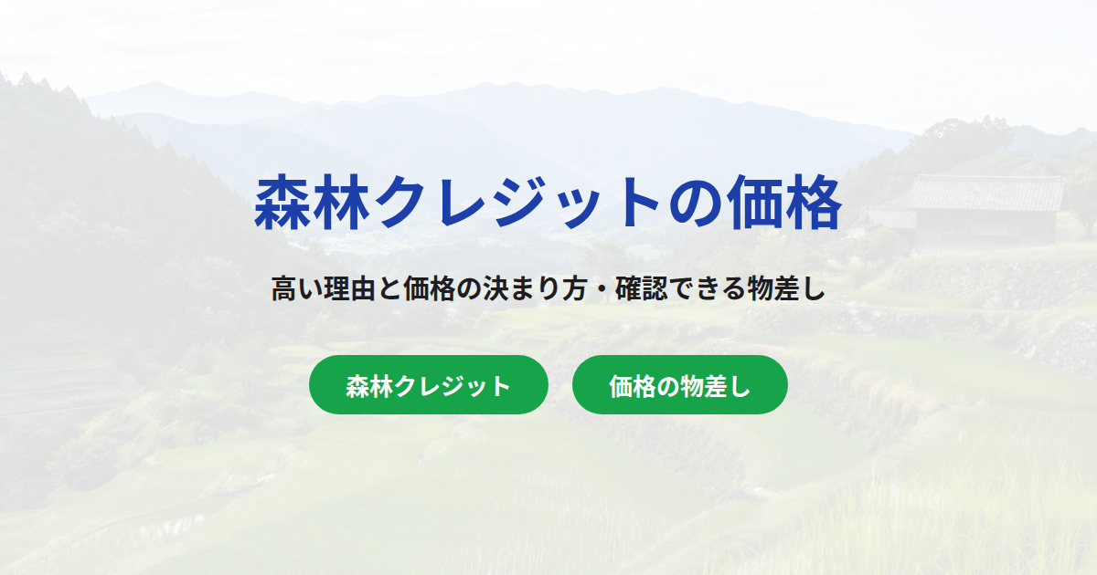 森林クレジットの価格が高い理由｜確認できる3つの物差しを解説