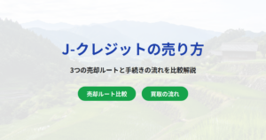 J-クレジットの売り方3つを比較｜売却ルートと手続きの流れを解説